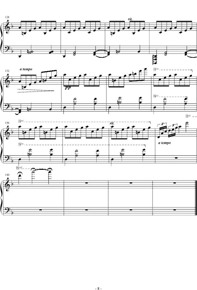 几度枫红钢琴曲谱（图8）