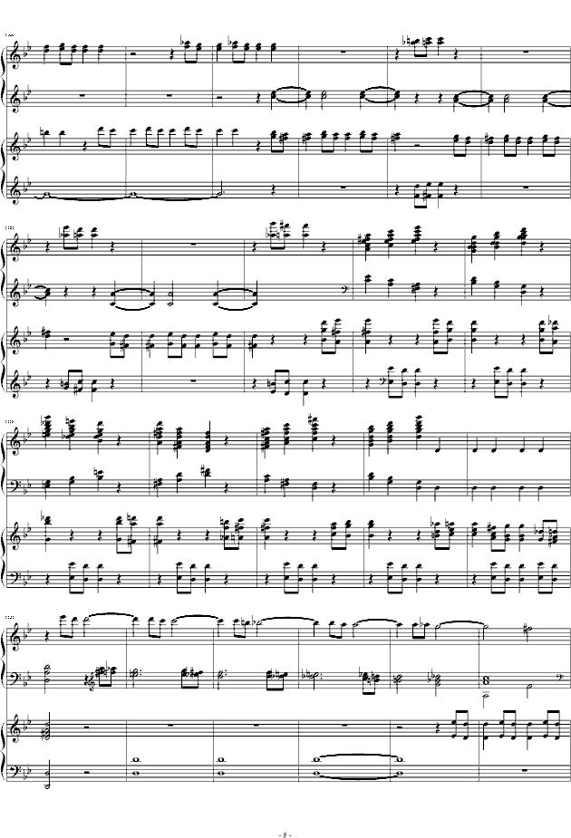 第四十号交响曲第一乐章（双钢琴）钢琴曲谱（图8）