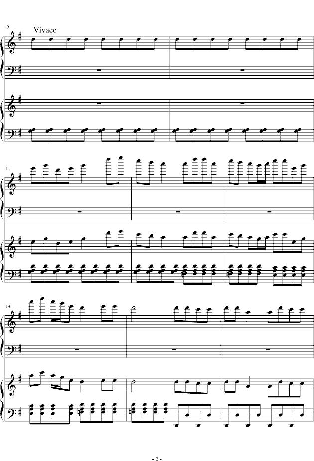 金蛇狂舞（双钢琴）钢琴曲谱（图2）