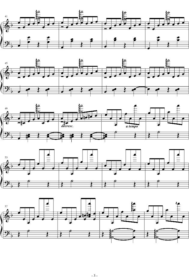 几度枫红钢琴曲谱（图3）