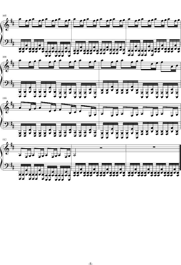 KANON（钢琴版摇滚卡农）钢琴曲谱（图8）