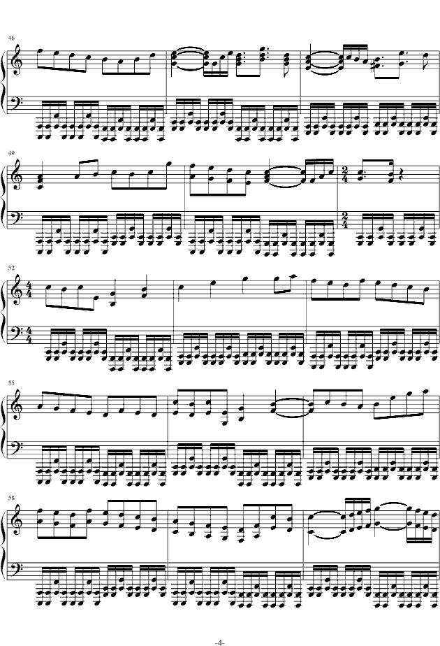 KANON（钢琴版摇滚卡农）钢琴曲谱（图4）