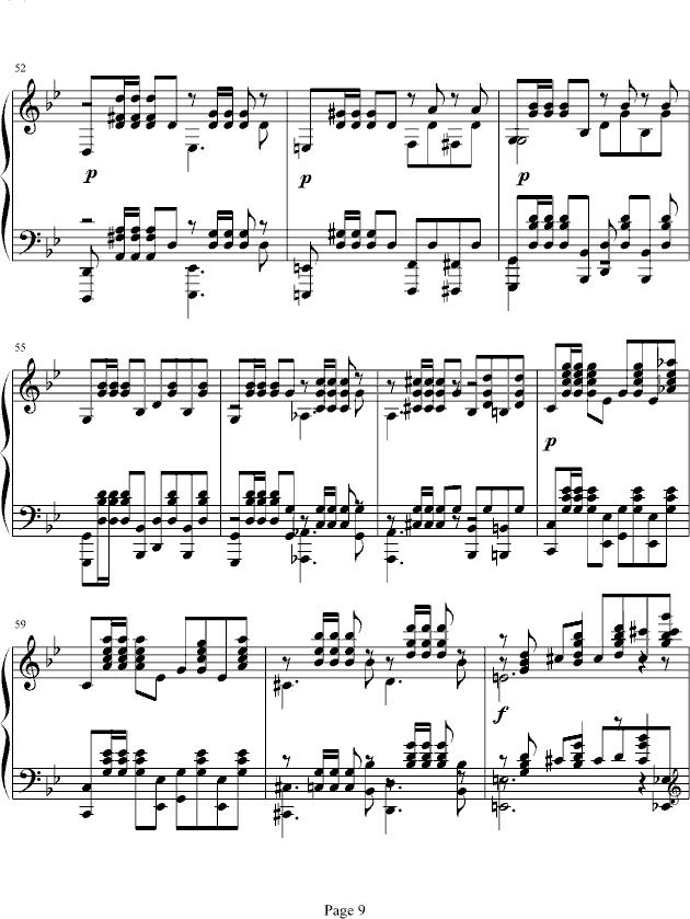 G小调前奏曲.钢琴曲谱（图9）