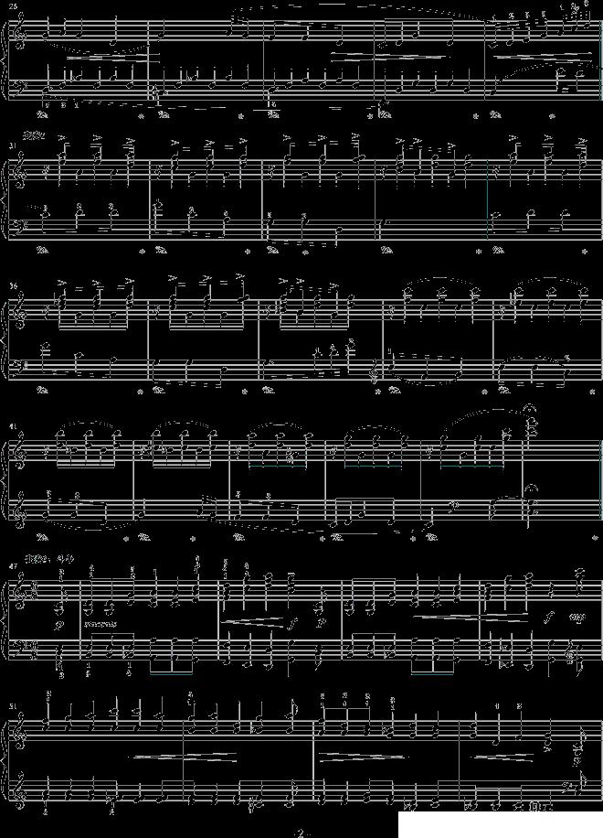 陕北民歌主题变奏曲（周广仁作曲版）钢琴曲谱（图2）