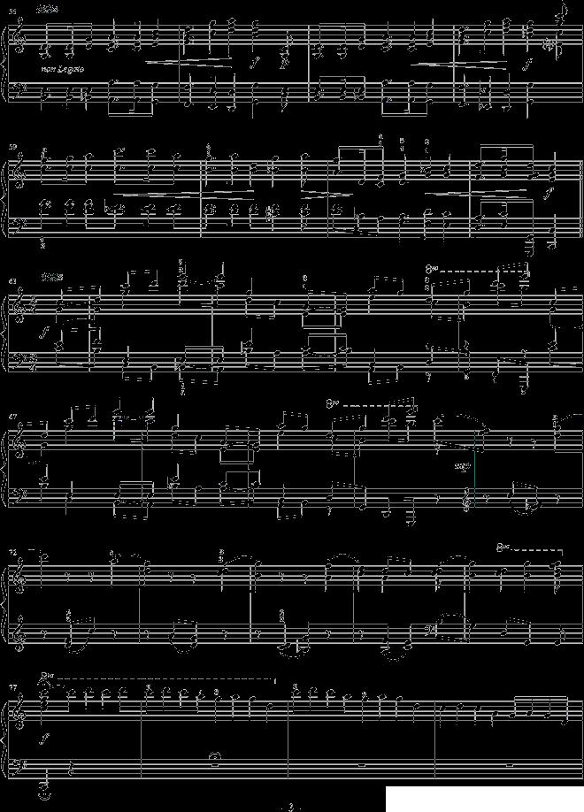 陕北民歌主题变奏曲（周广仁作曲版）钢琴曲谱（图3）