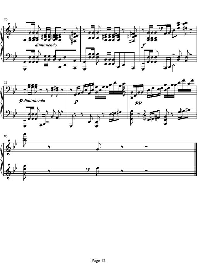 G小调前奏曲.钢琴曲谱（图12）