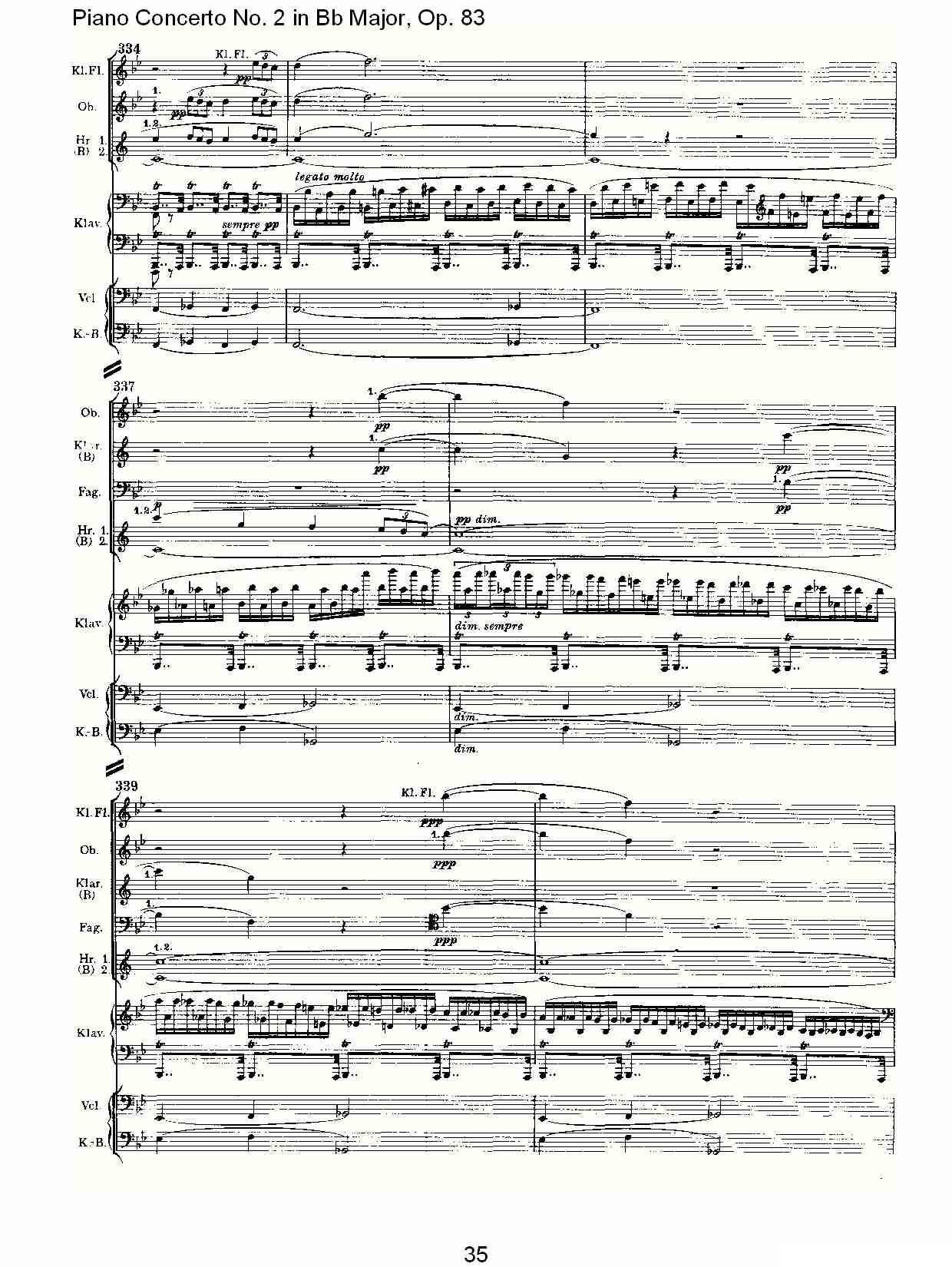 Bb大调钢琴第二协奏曲, Op.83第一乐章（二）钢琴曲谱（图5）