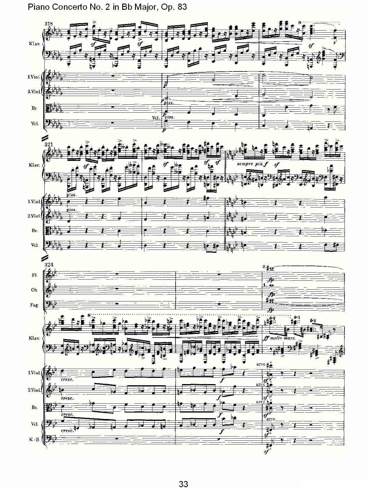 Bb大调钢琴第二协奏曲, Op.83第一乐章（二）钢琴曲谱（图3）