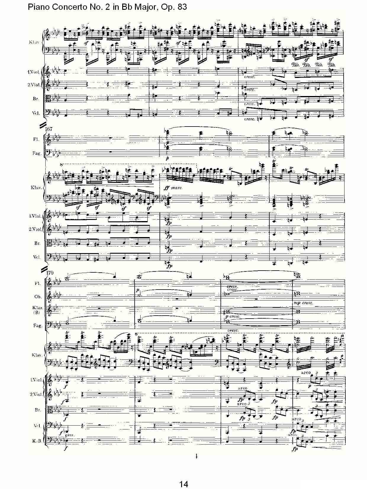 Bb大调钢琴第二协奏曲, Op.83第一乐章（一）钢琴曲谱（图15）