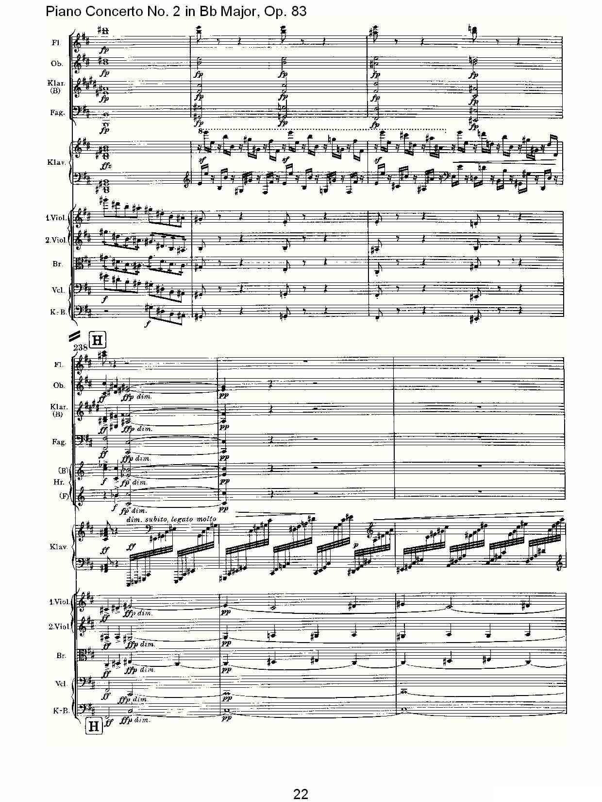 Bb大调钢琴第二协奏曲, Op.83第一乐章（一）钢琴曲谱（图23）