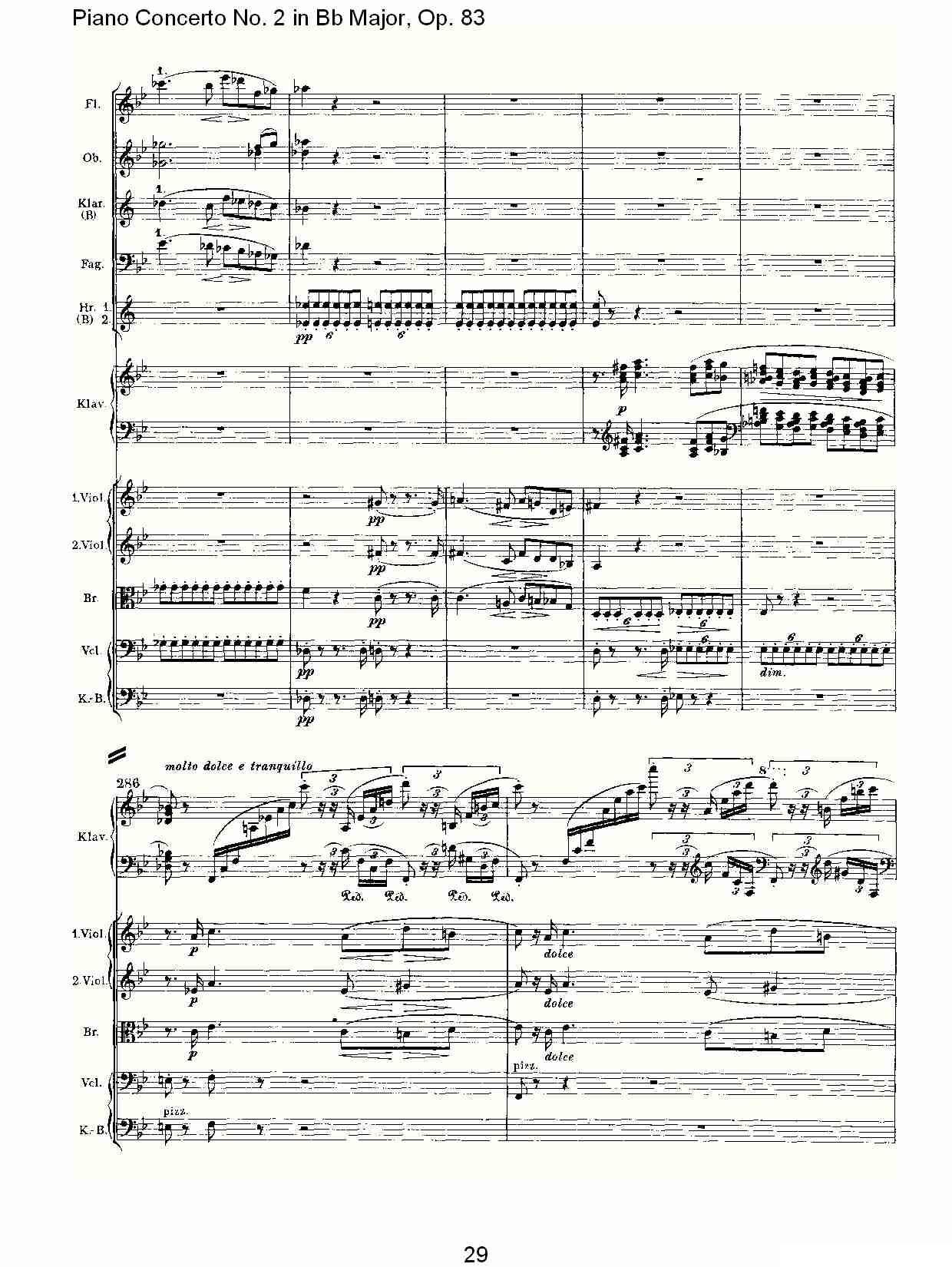 Bb大调钢琴第二协奏曲, Op.83第一乐章（一）钢琴曲谱（图30）