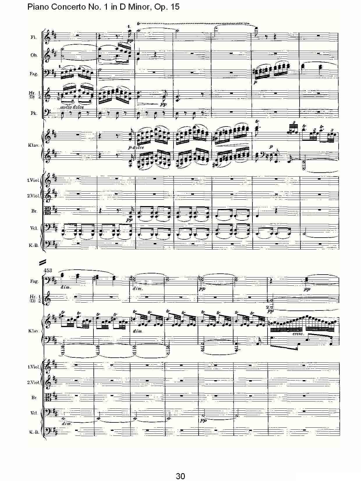 D小调钢琴第一协奏曲, Op.15第三乐章（一）钢琴曲谱（图30）