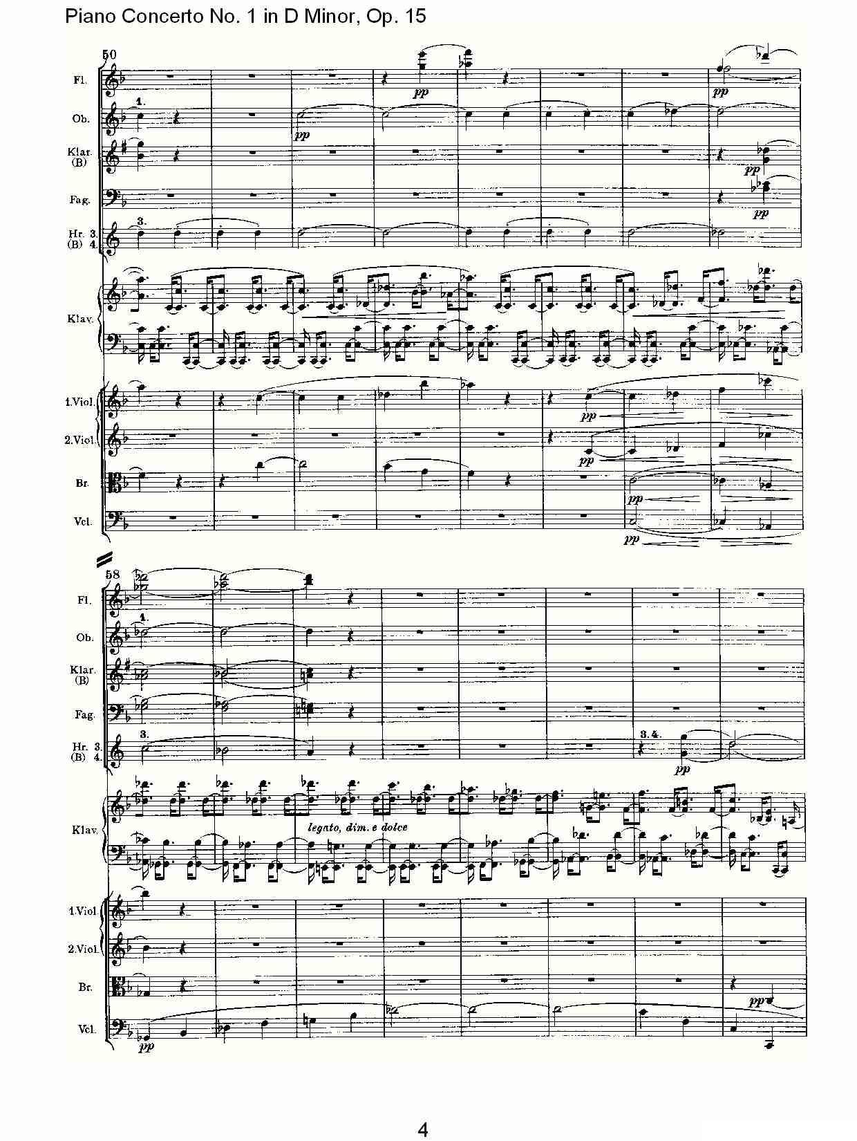D小调钢琴第一协奏曲, Op.15第三乐章（一）钢琴曲谱（图4）