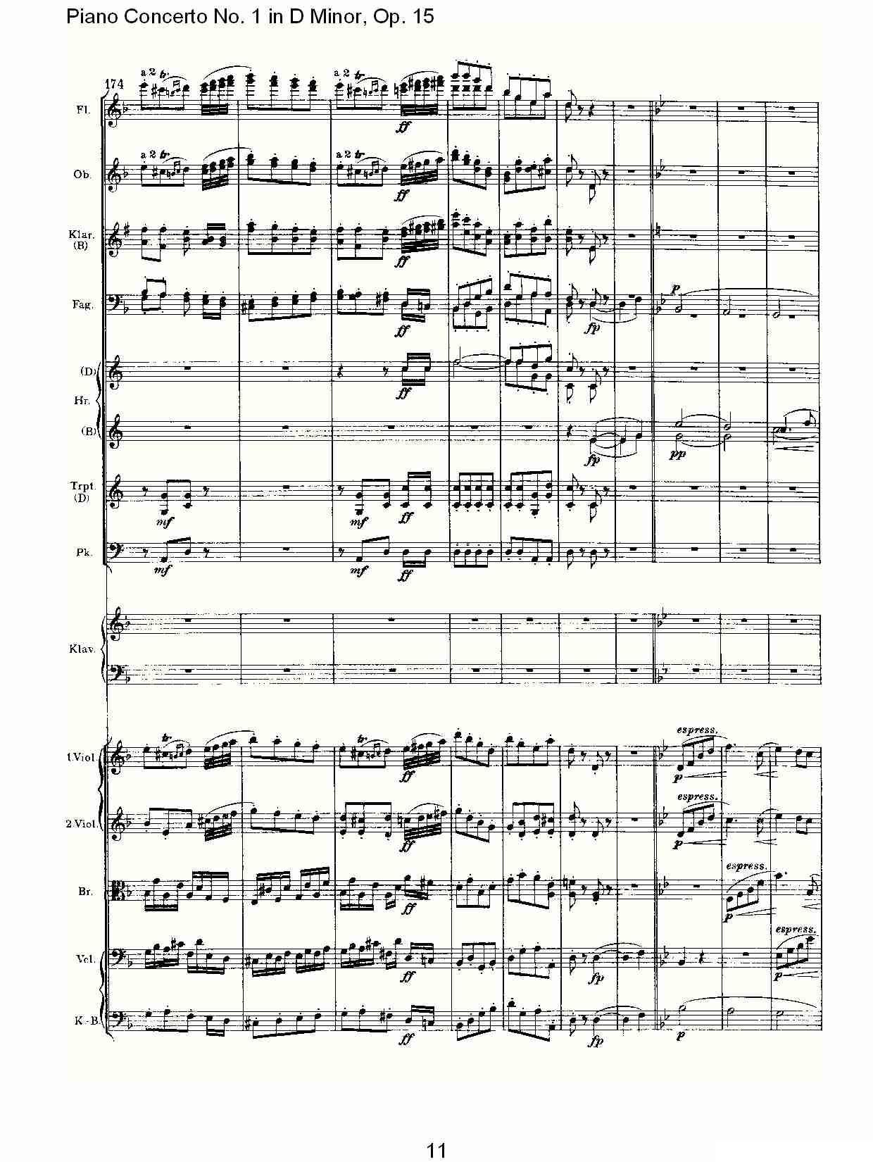 D小调钢琴第一协奏曲, Op.15第三乐章（一）钢琴曲谱（图11）