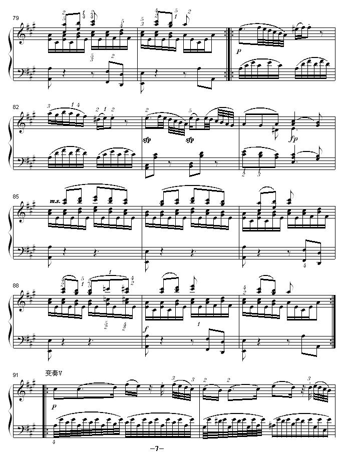 A大调钢琴奏鸣曲钢琴曲谱（图7）