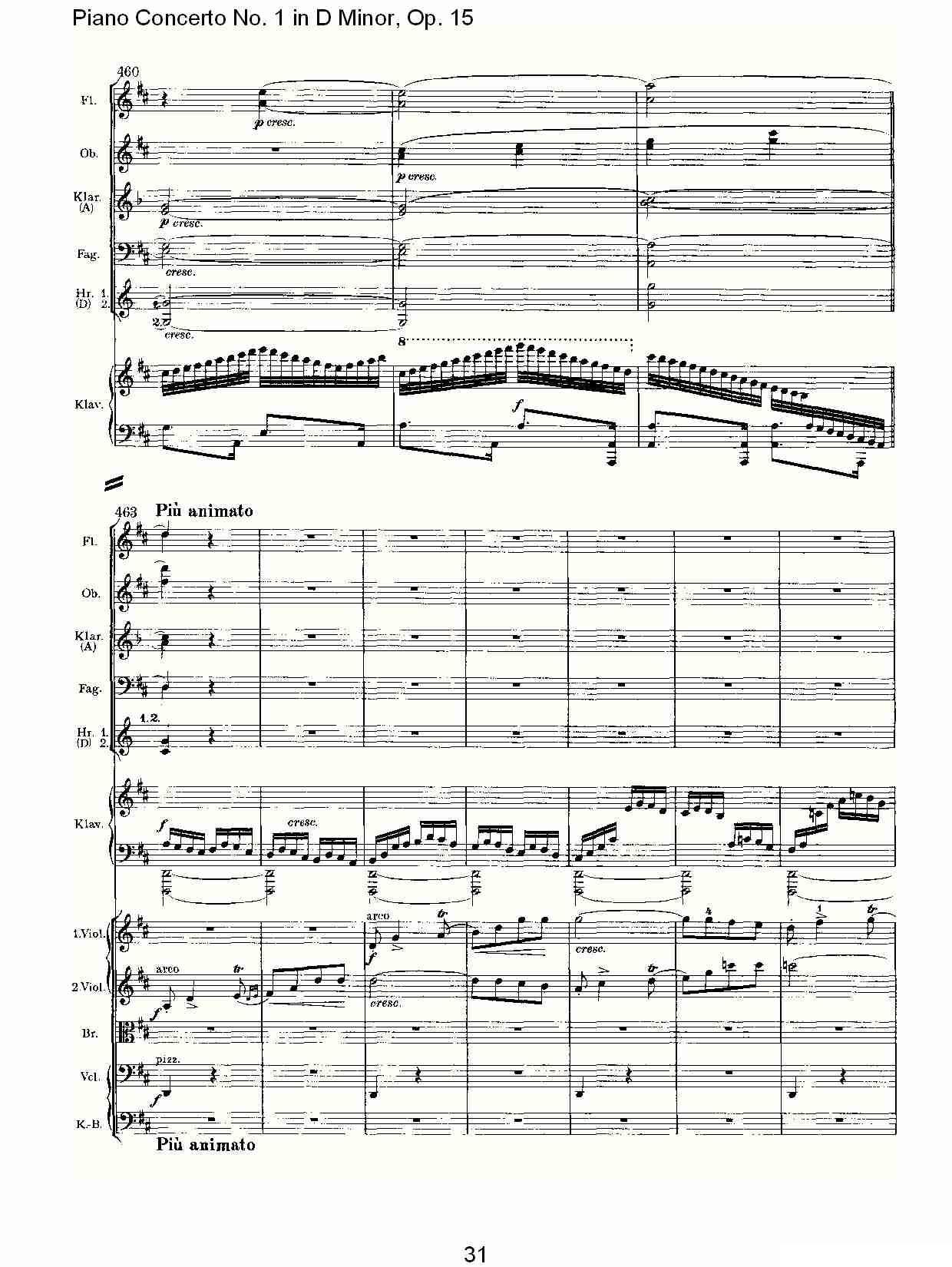 D小调钢琴第一协奏曲, Op.15第三乐章（二）钢琴曲谱（图1）