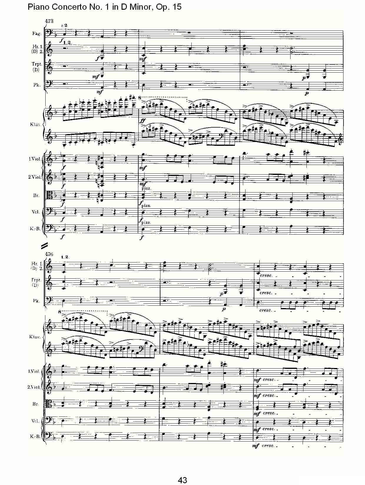 D小调钢琴第一协奏曲, Op.15第一乐章（二）钢琴曲谱（图13）