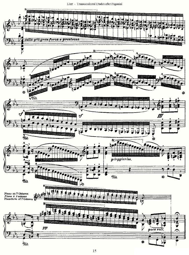 李斯特六首帕格尼尼练习曲之（二）钢琴曲谱（图3）