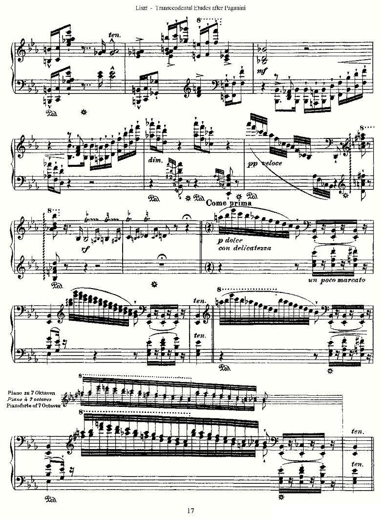 李斯特六首帕格尼尼练习曲之（二）钢琴曲谱（图5）
