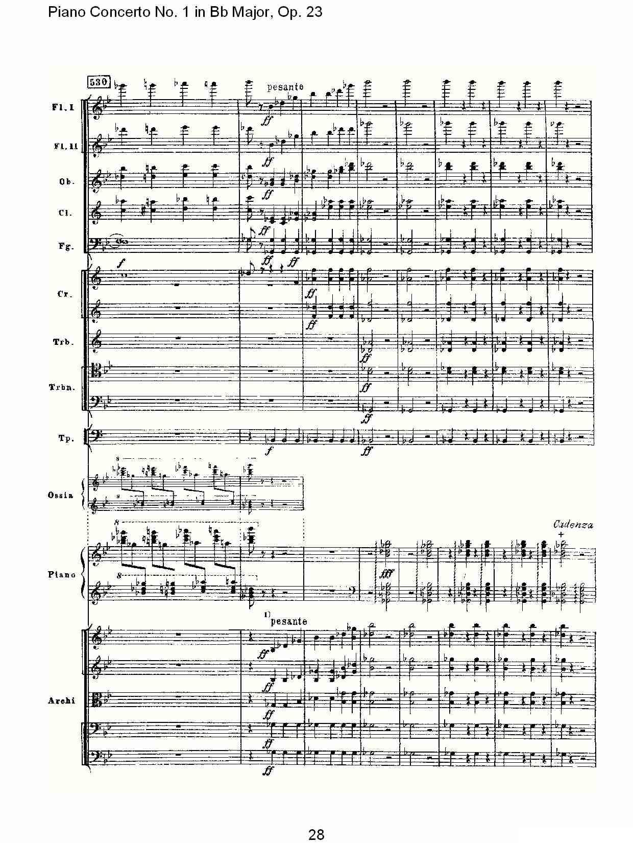 Bb大调第一钢琴协奏曲,Op.23第一乐章第二部（一）钢琴曲谱（图28）