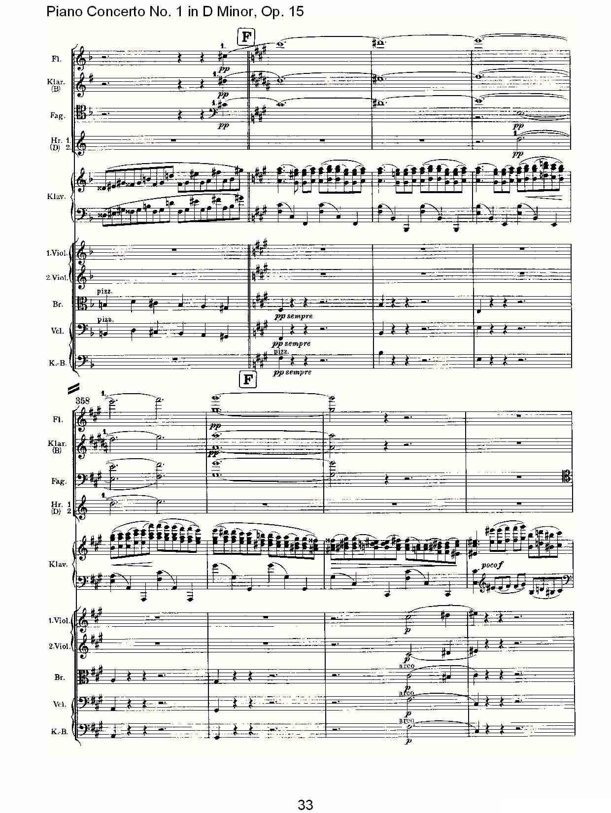 D小调钢琴第一协奏曲, Op.15第一乐章（二）钢琴曲谱（图3）