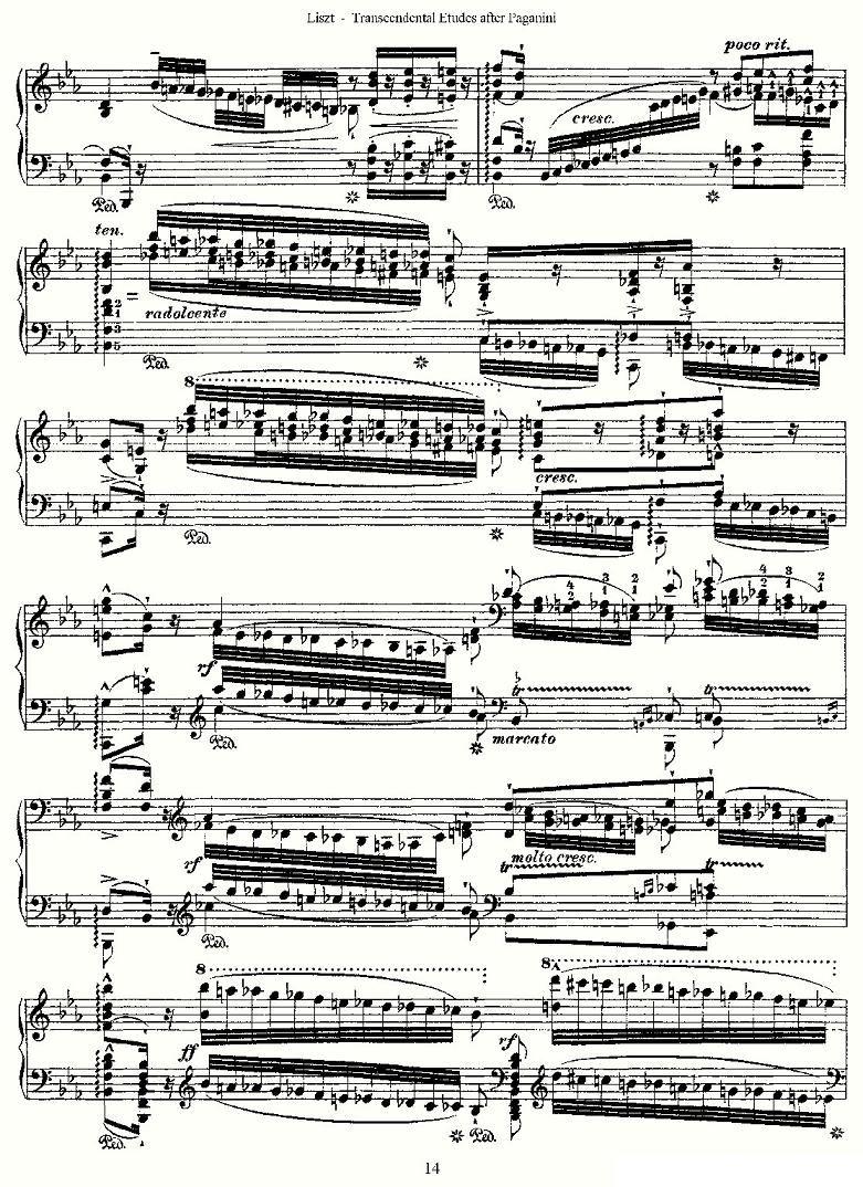 李斯特六首帕格尼尼练习曲之（二）钢琴曲谱（图2）