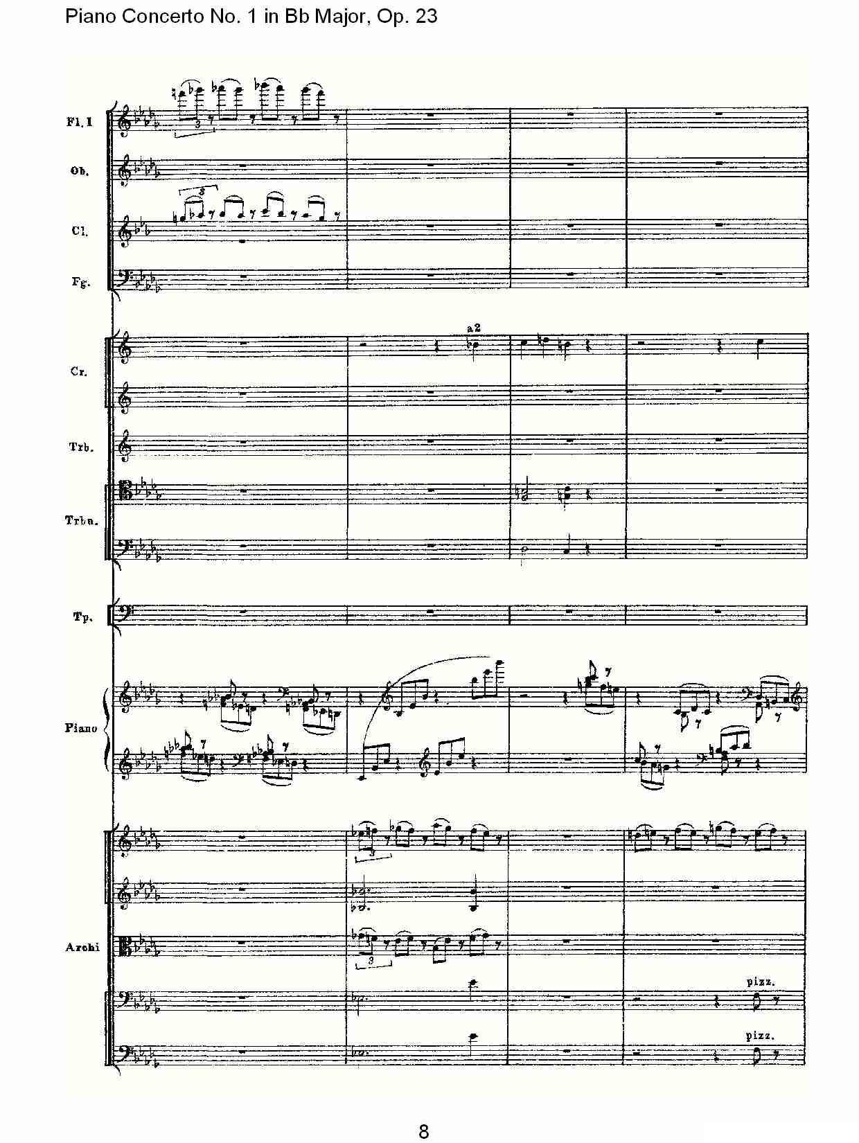 Bb大调第一钢琴协奏曲,Op.23第一乐章第二部（一）钢琴曲谱（图8）