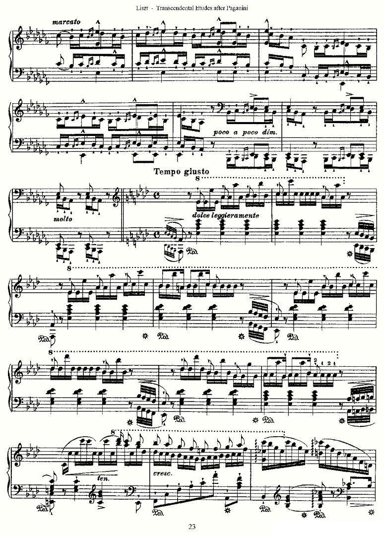 李斯特六首帕格尼尼练习曲之（三）钢琴曲谱（图3）