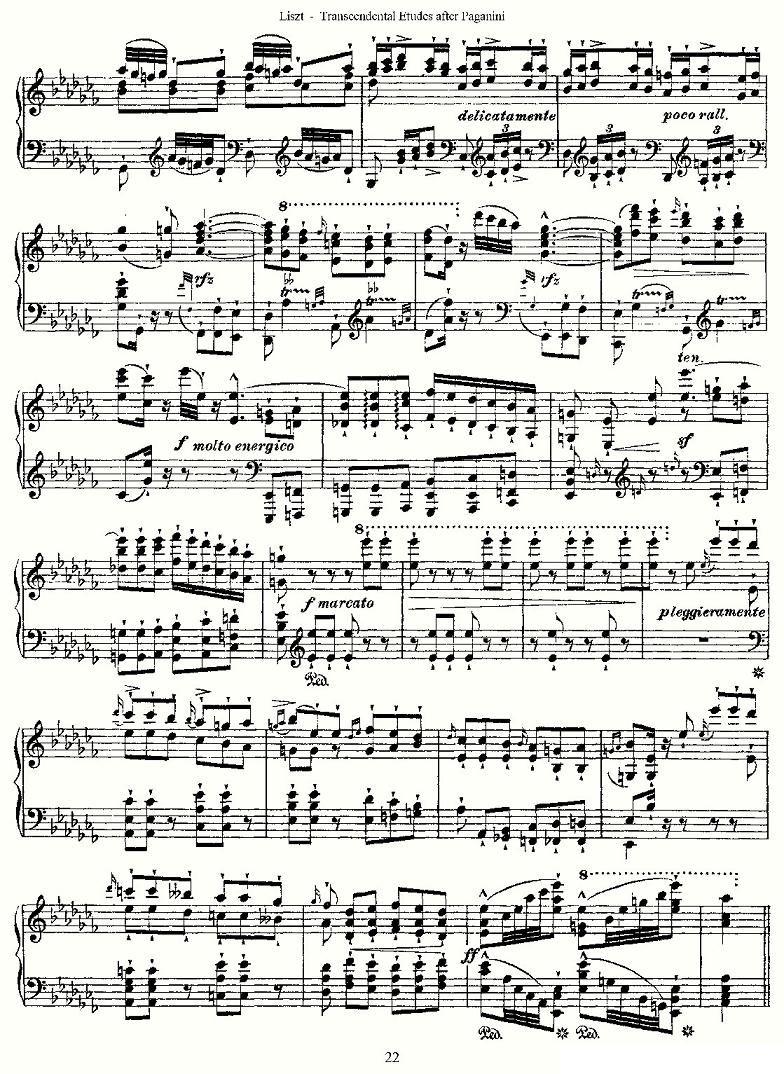 李斯特六首帕格尼尼练习曲之（三）钢琴曲谱（图2）