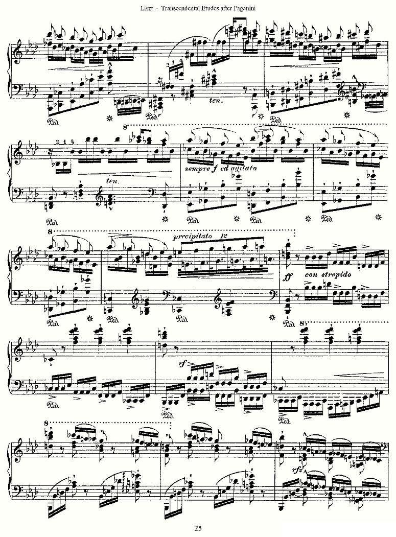 李斯特六首帕格尼尼练习曲之（三）钢琴曲谱（图5）