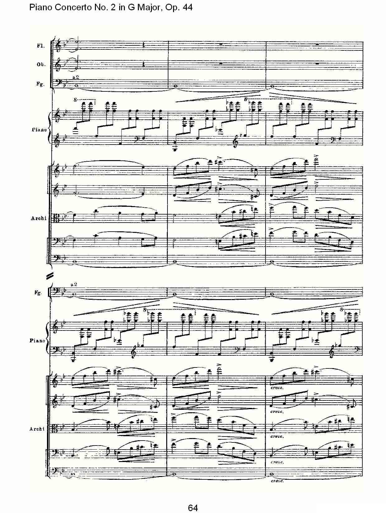 G大调第二钢琴协奏曲, Op.44第一乐章（三）钢琴曲谱（图3）