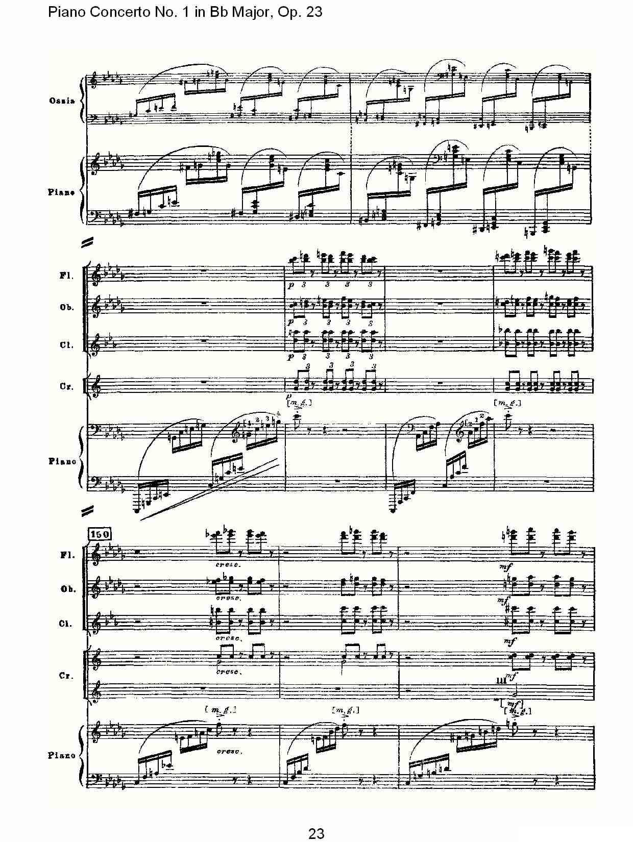 Bb大调第一钢琴协奏曲,Op.23第一乐章第一部（一）钢琴曲谱（图23）