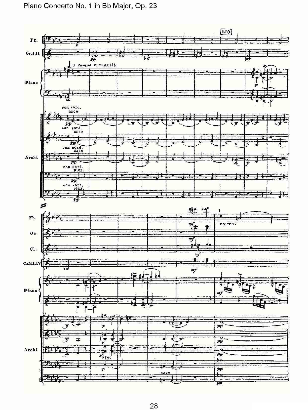 Bb大调第一钢琴协奏曲,Op.23第一乐章第一部（一）钢琴曲谱（图28）