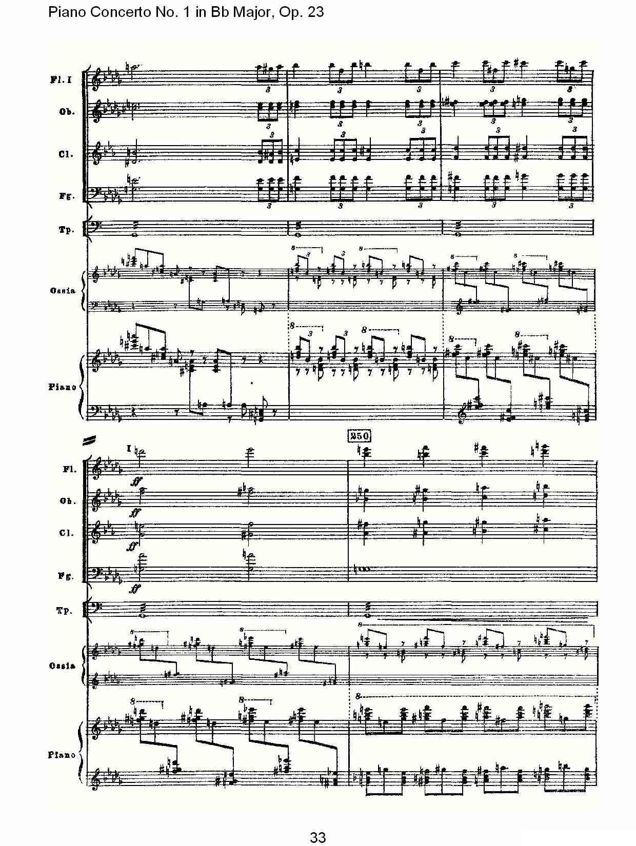 Bb大调第一钢琴协奏曲,Op.23第一乐章第一部（一）钢琴曲谱（图33）