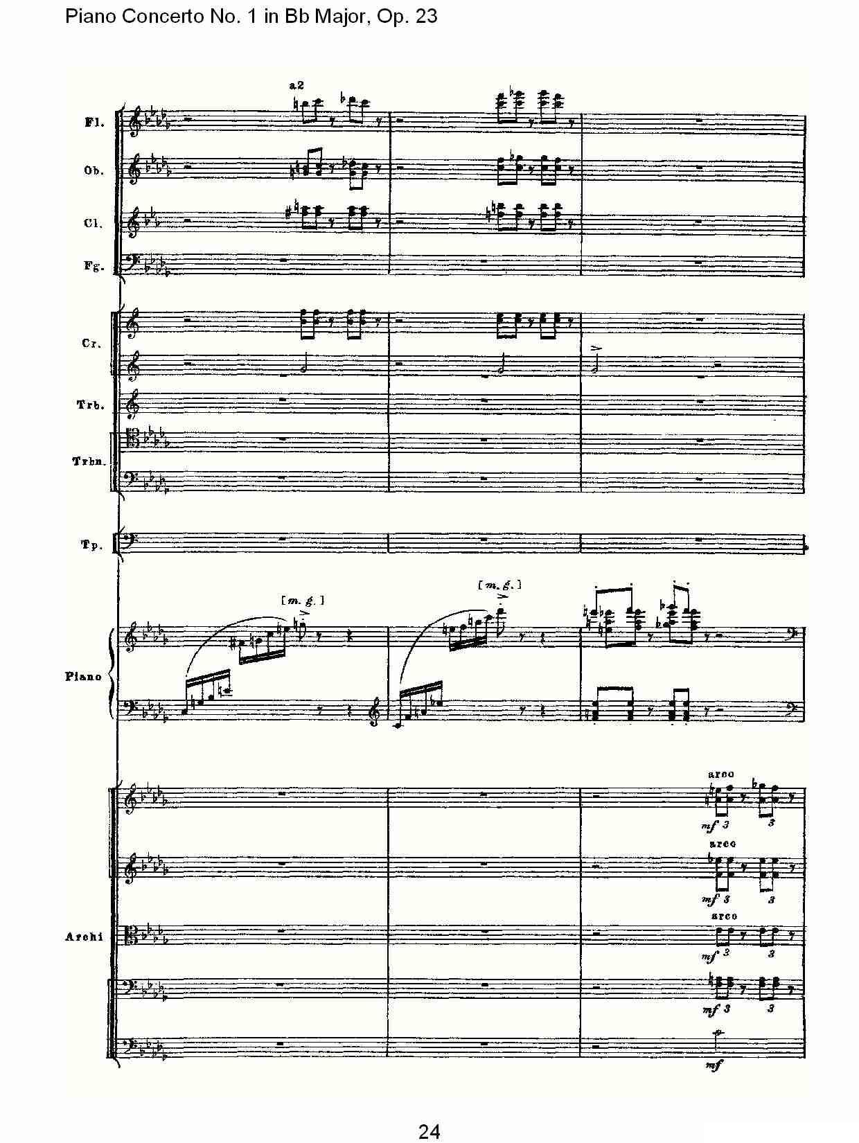 Bb大调第一钢琴协奏曲,Op.23第一乐章第一部（一）钢琴曲谱（图24）