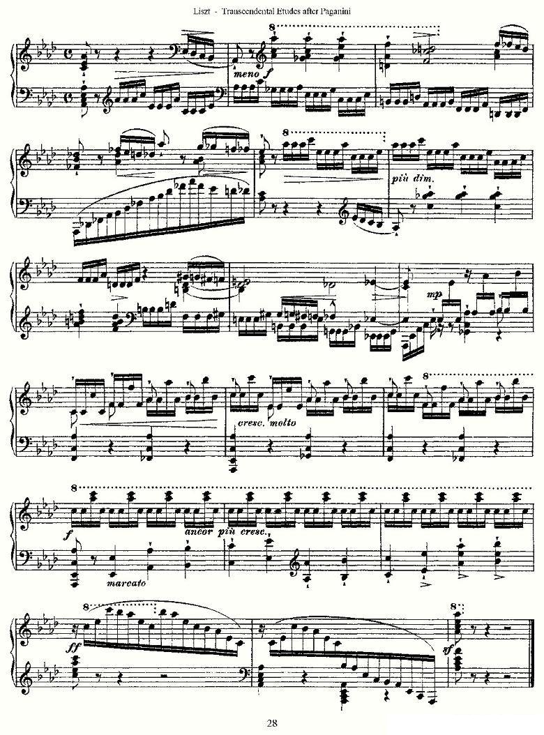 李斯特六首帕格尼尼练习曲之（三）钢琴曲谱（图8）