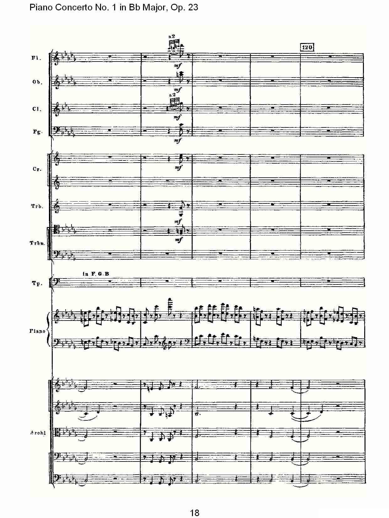 Bb大调第一钢琴协奏曲,Op.23第一乐章第一部（一）钢琴曲谱（图18）