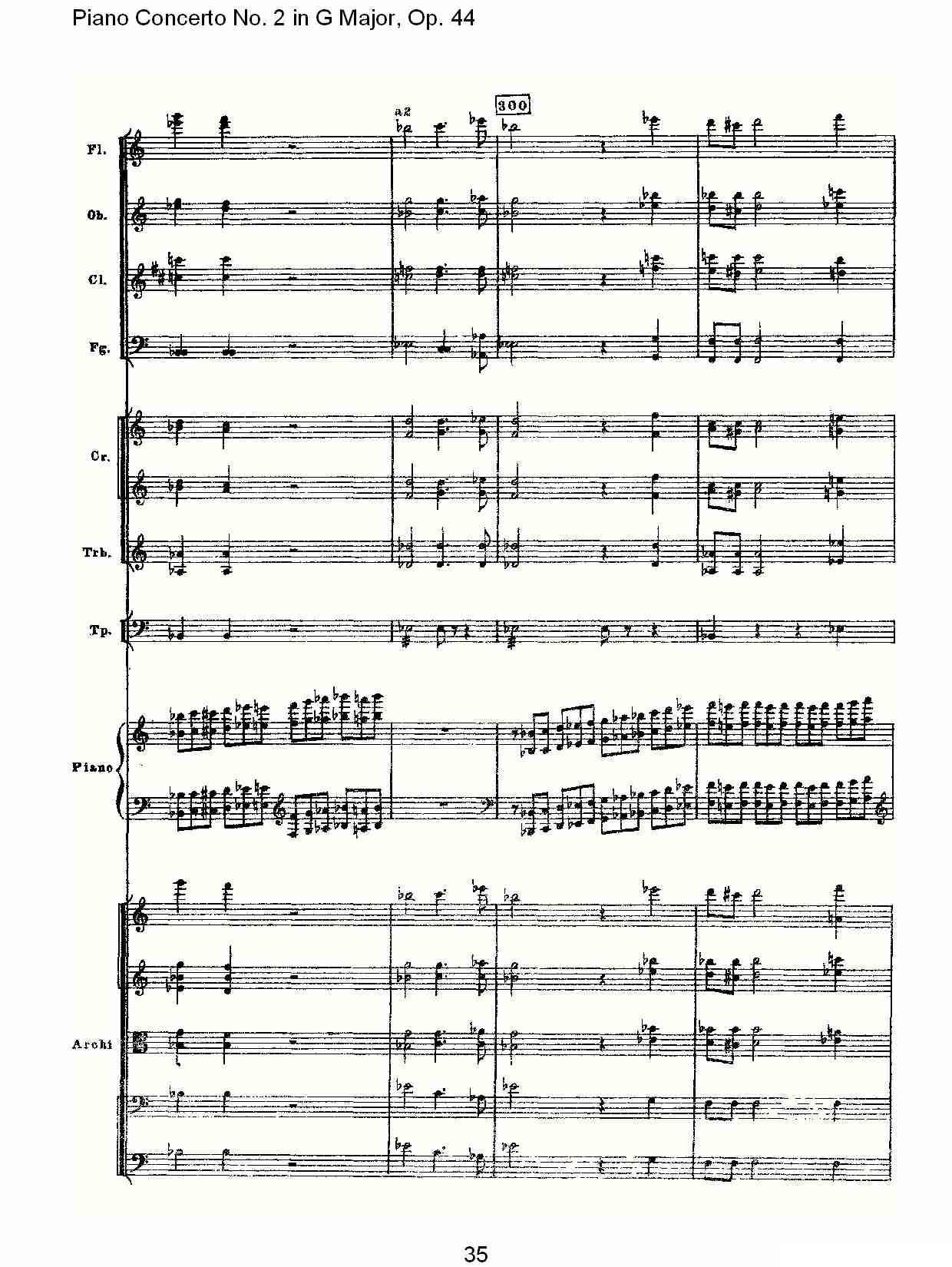G大调第二钢琴协奏曲, Op.44第一乐章（二）钢琴曲谱（图4）