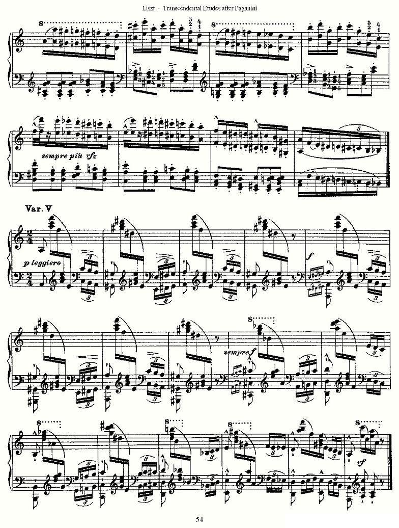 李斯特六首帕格尼尼练习曲之（六）钢琴曲谱（图4）