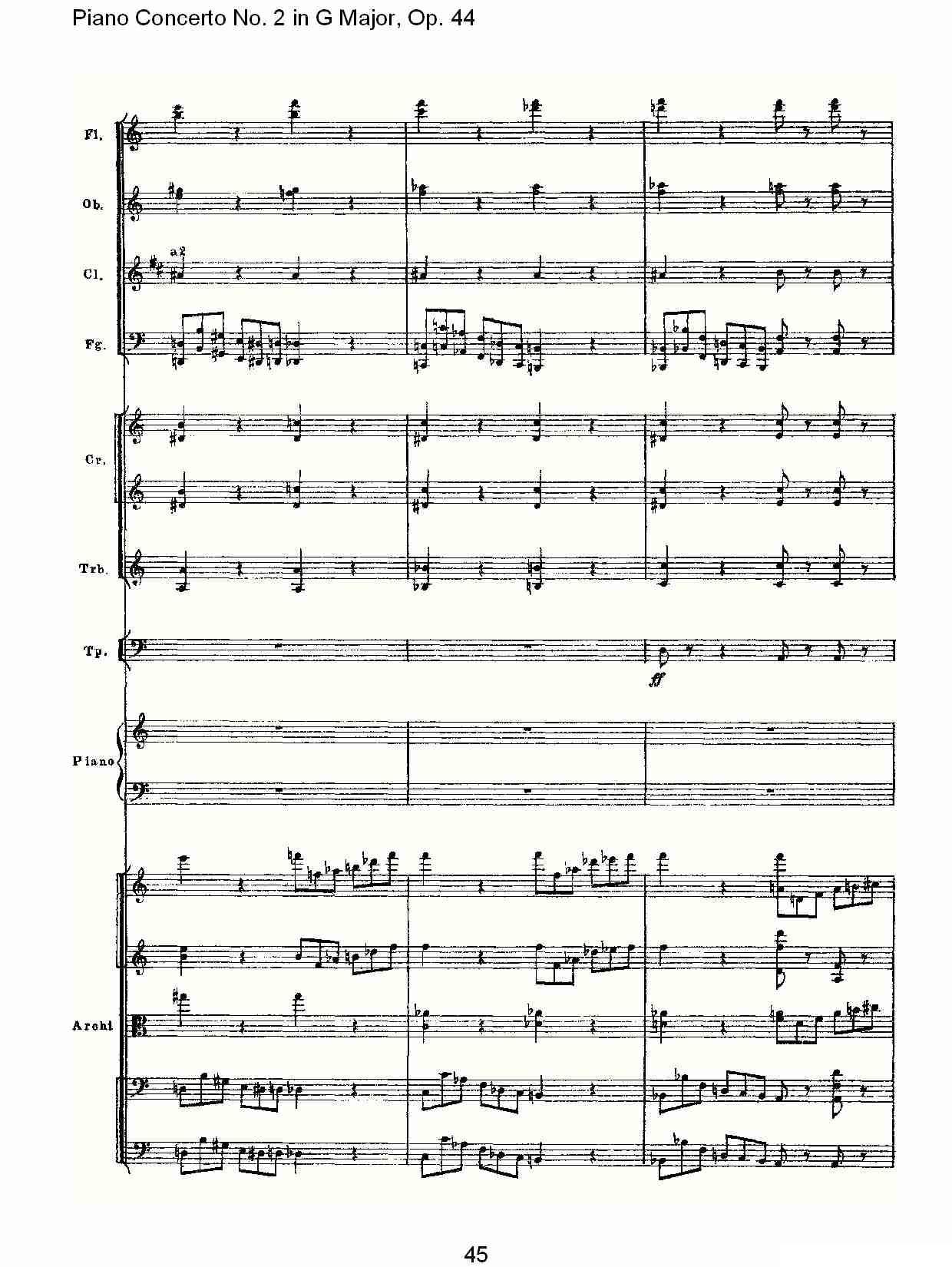 G大调第二钢琴协奏曲, Op.44第一乐章（二）钢琴曲谱（图15）