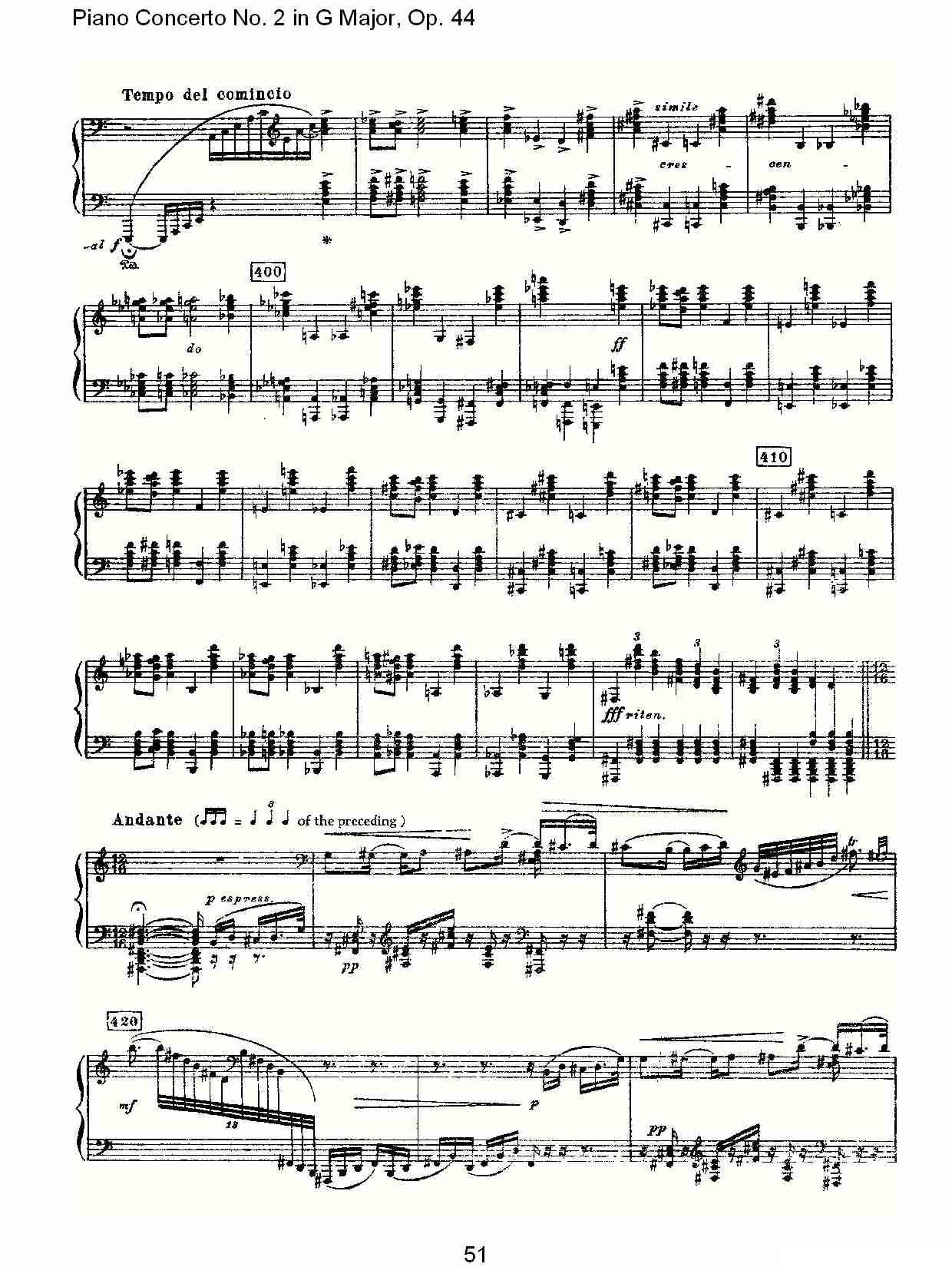 G大调第二钢琴协奏曲, Op.44第一乐章（二）钢琴曲谱（图21）