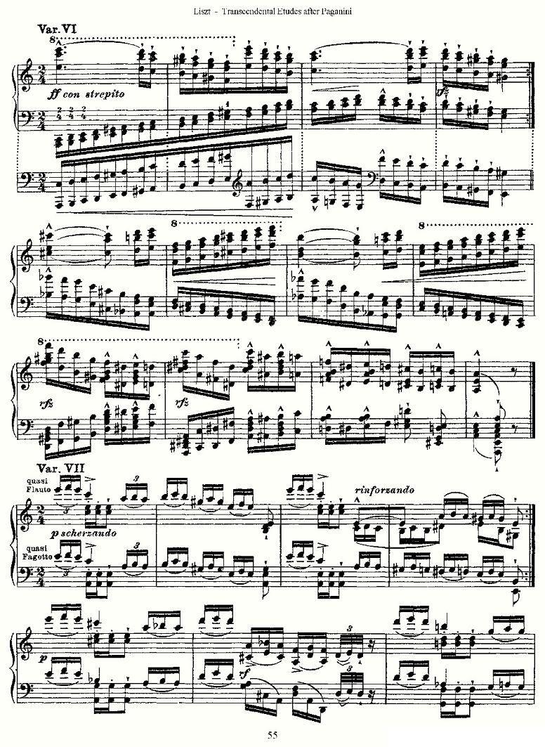 李斯特六首帕格尼尼练习曲之（六）钢琴曲谱（图5）