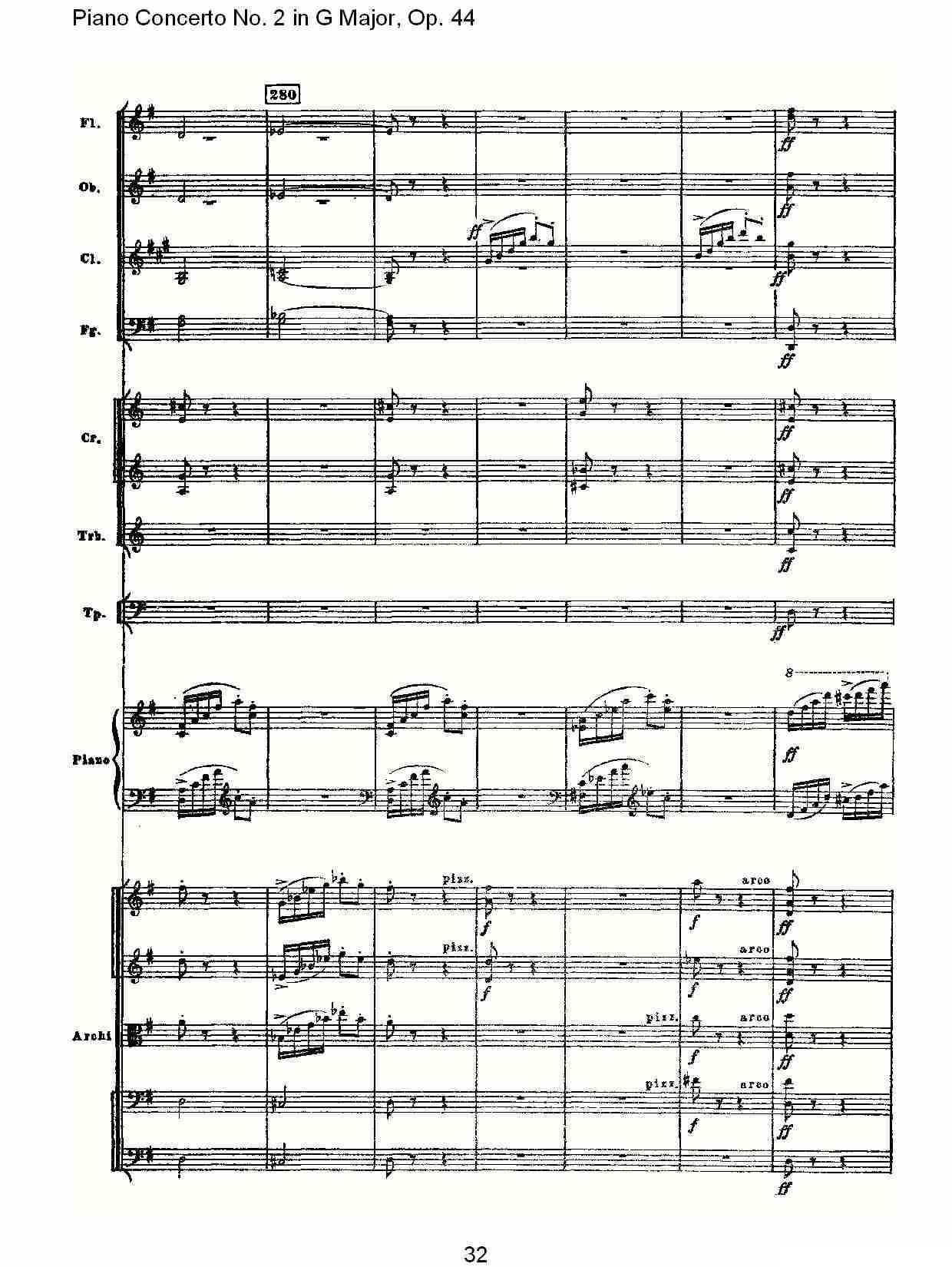 G大调第二钢琴协奏曲, Op.44第三乐章（一）钢琴曲谱（图32）