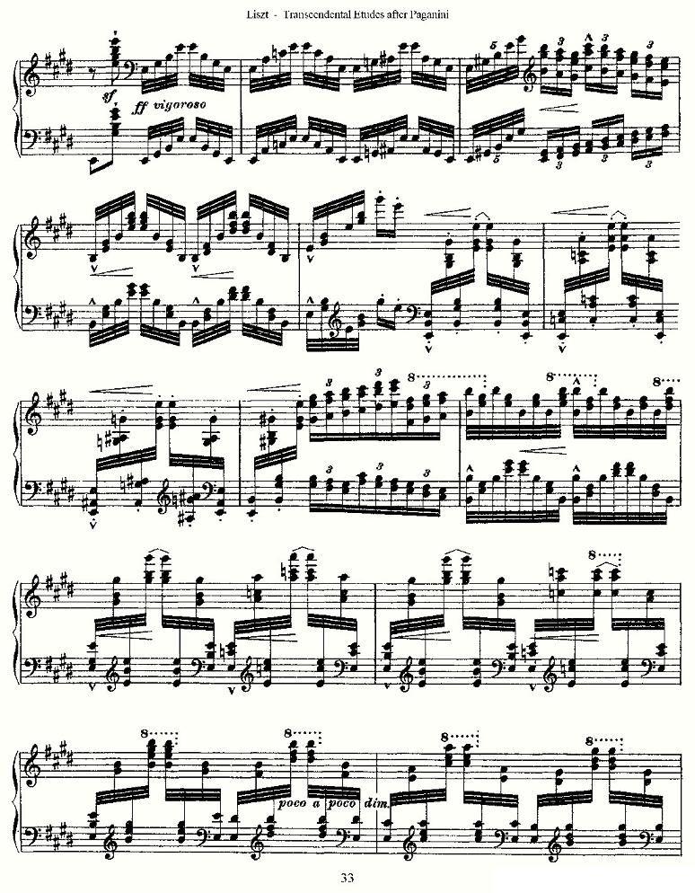 李斯特六首帕格尼尼练习曲之（四）钢琴曲谱（图5）
