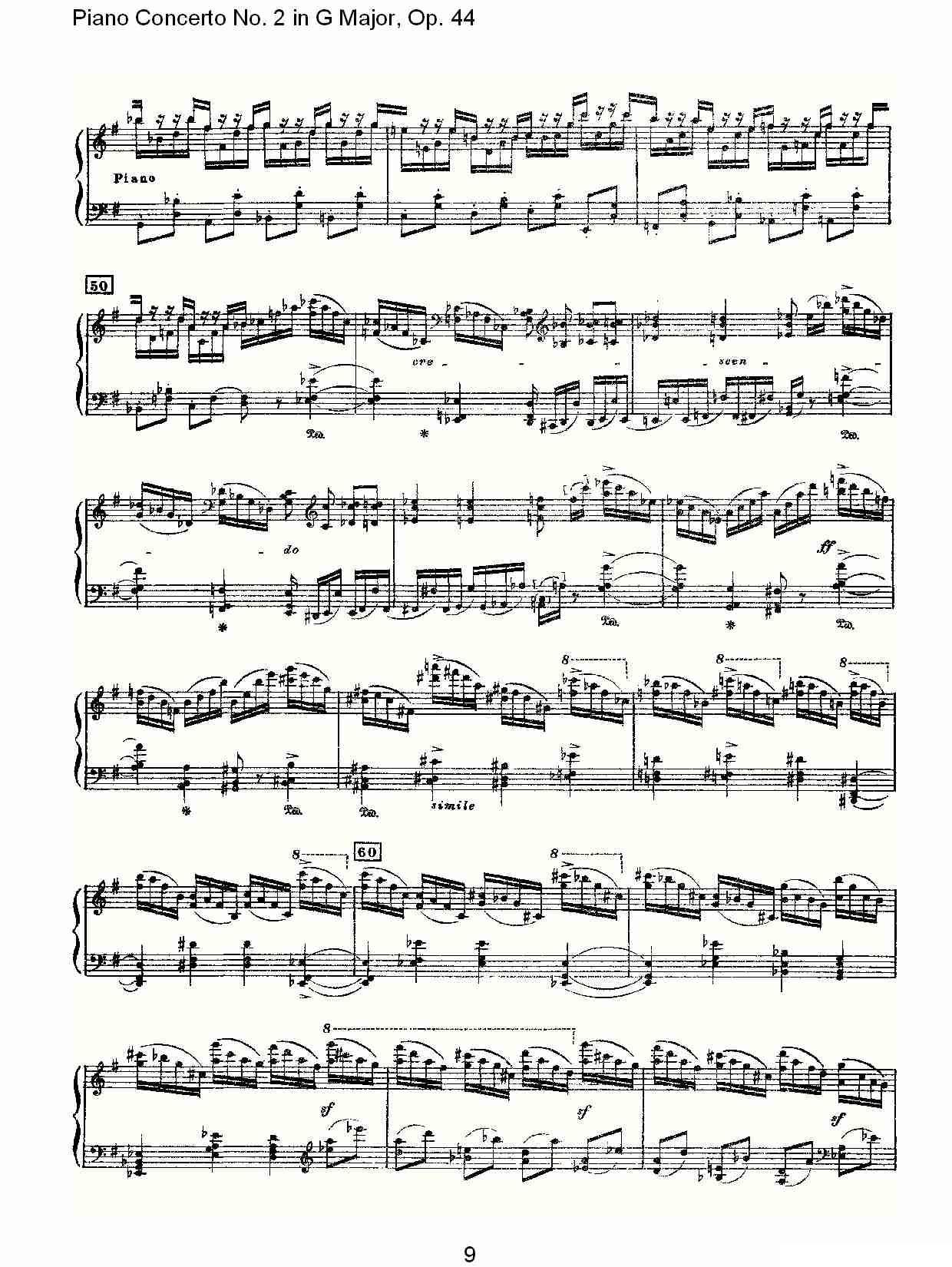 G大调第二钢琴协奏曲, Op.44第一乐章（一）钢琴曲谱（图9）