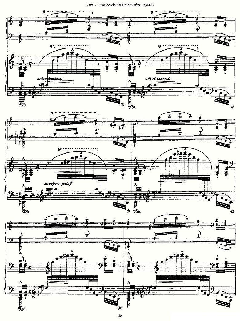 李斯特六首帕格尼尼练习曲之（五）钢琴曲谱（图7）