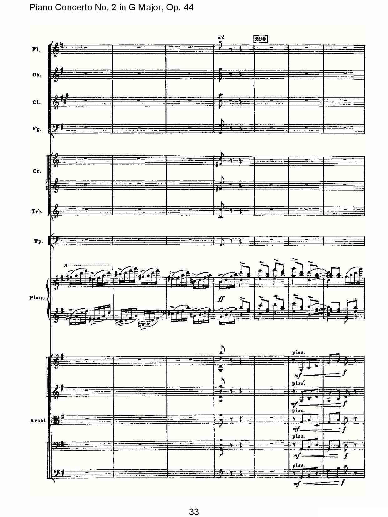 G大调第二钢琴协奏曲, Op.44第三乐章（一）钢琴曲谱（图33）