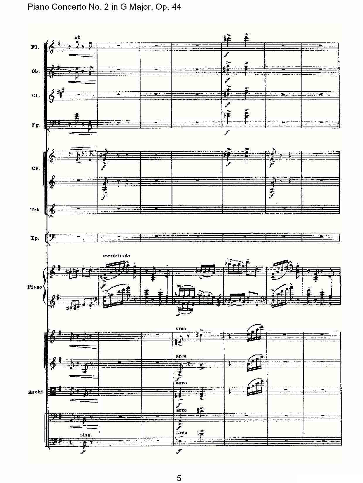 G大调第二钢琴协奏曲, Op.44第三乐章（一）钢琴曲谱（图5）