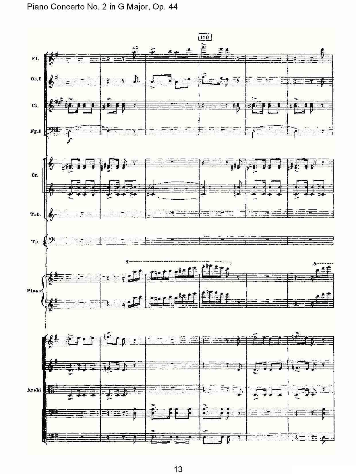 G大调第二钢琴协奏曲, Op.44第三乐章（一）钢琴曲谱（图13）