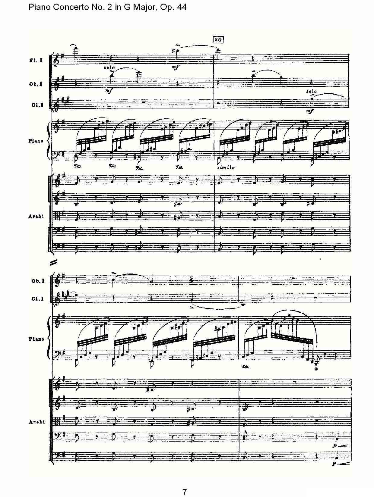 G大调第二钢琴协奏曲, Op.44第一乐章（一）钢琴曲谱（图7）